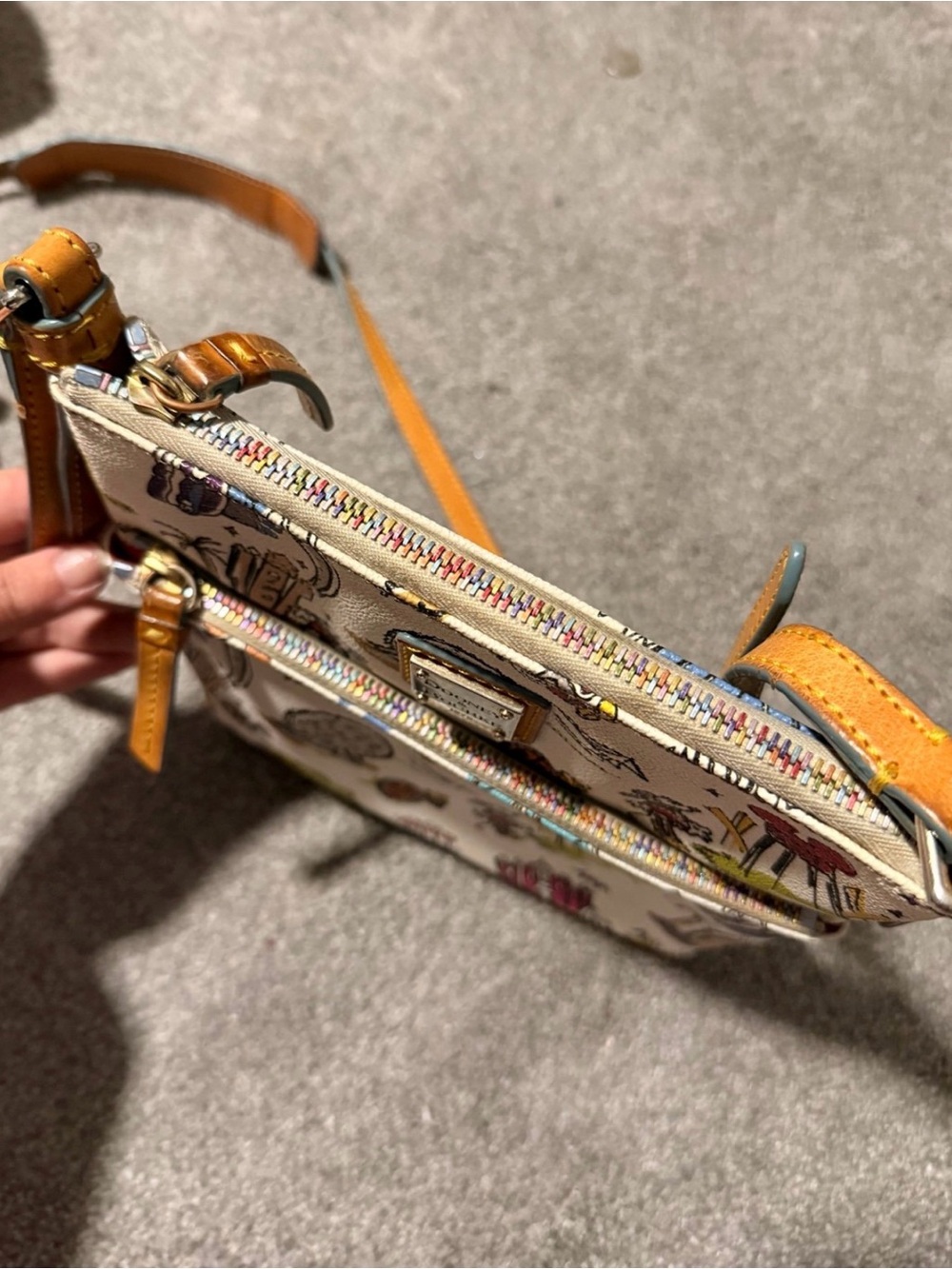 Dooney & Bourke White Disney Parks Sketch Print Crossbody - Picture 2 of 6